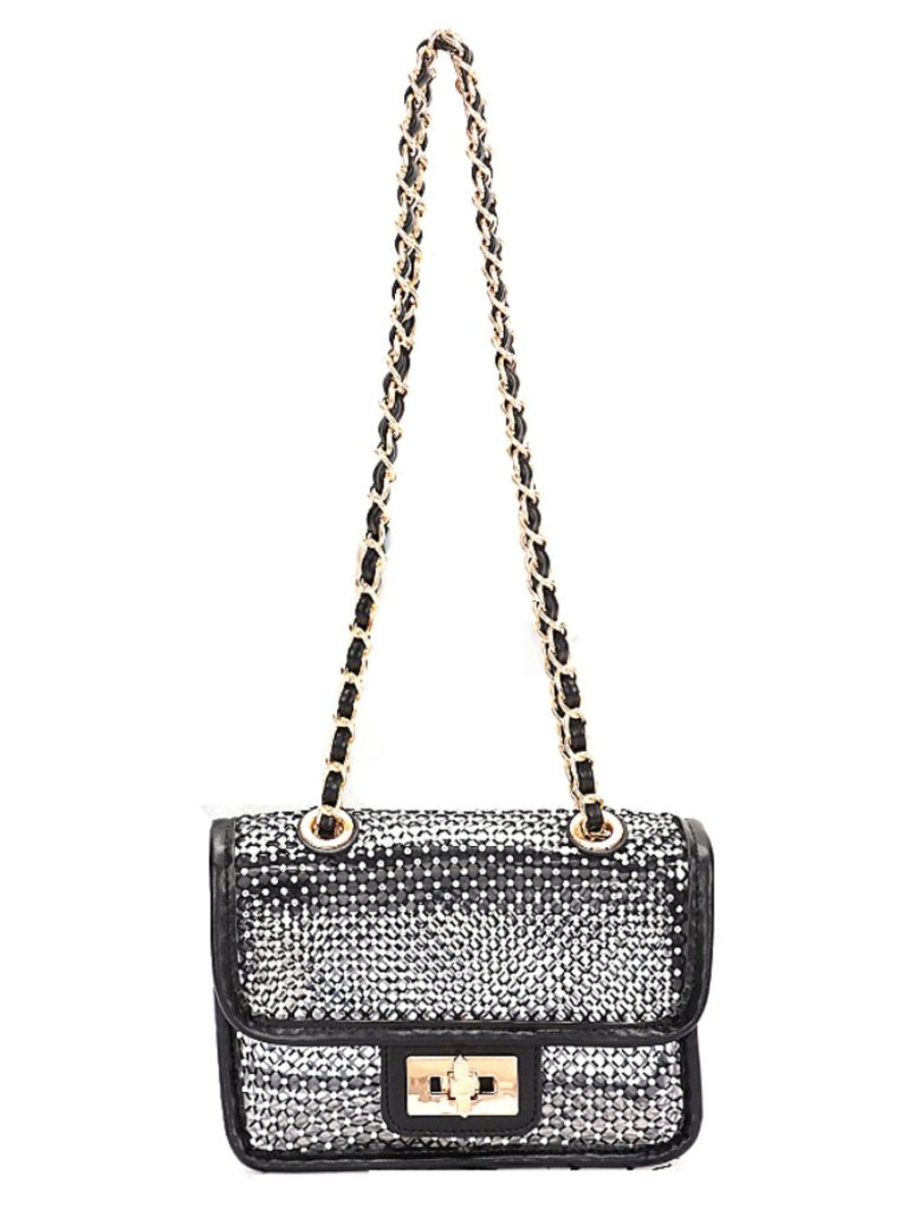 BNWT Brand New Transparent Rhinestone Mesh Convertible Crossbody Shoulder Bag - Picture 2 of 5